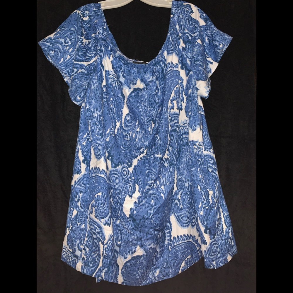 Grace Elements Woman Plus Size Blue Print Dress